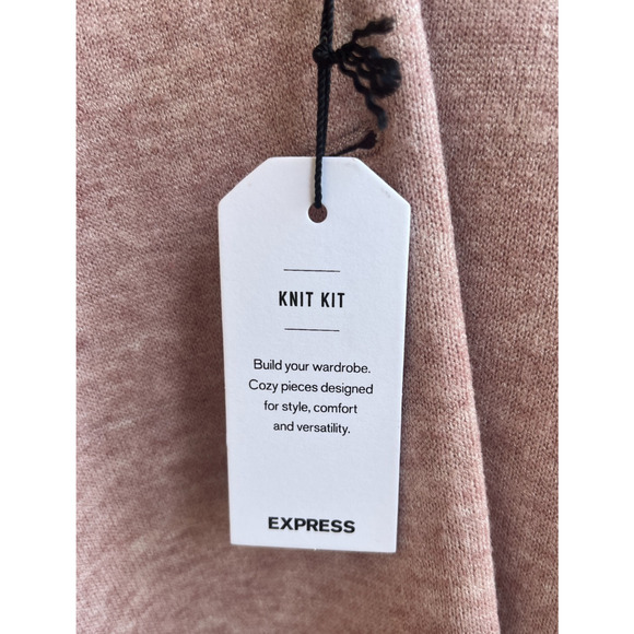 NEW EXPRESS KNIT BlAZER KNIT KIT PINK ONE BUTTON BLAZER SZ XL - Picture 6 of 9